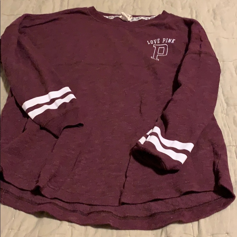 Long sleeve maroon pink shirt